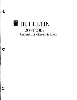 UMSL Bulletin 2004-2005