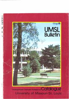 UMSL Bulletin 1986-1987