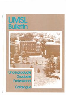 UMSL Bulletin 1985-1986