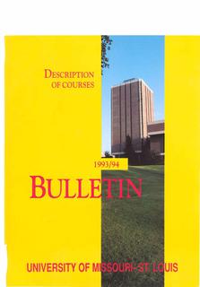 UMSL Bulletin 1993-1994 Description of Courses