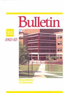 UMSL Bulletin 1992-1993 Description of Courses