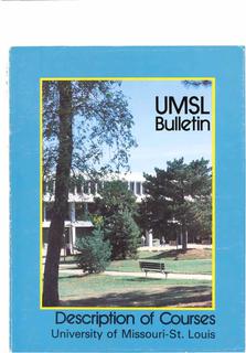 UMSL Bulletin 1986-1987 Description of Courses