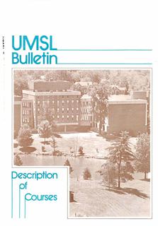 UMSL Bulletin 1985-1986 Description of Courses