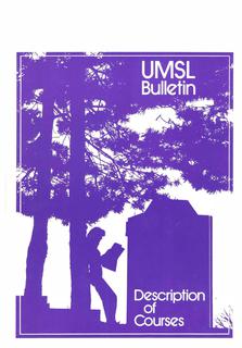UMSL Bulletin 1984 Description of Courses