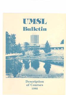UMSL Bulletin 1982 Description of Courses