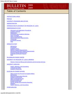 UMSL Bulletin 2008-2009