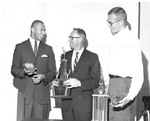 Ron Woods, Basketball Coach Chuck Smith and Terry Reiter, C. 1966-1967 2922 by University of Missouri-St. Louis and Leon