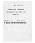Employee salary report. [University of Missouri—St. Louis] 2012-2013 by University of Missouri-St. Louis