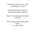 Employee salary report. [University of Missouri—St. Louis] 2018-2019 by University of Missouri-St. Louis